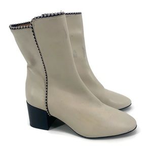 Aquatalia Faustina Bead-Trim Ankle Boots - NWOT Scuffed